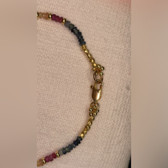 Ruby Multi Sapphire Dainty Gemstone Bracelet - Picture 4 of 7